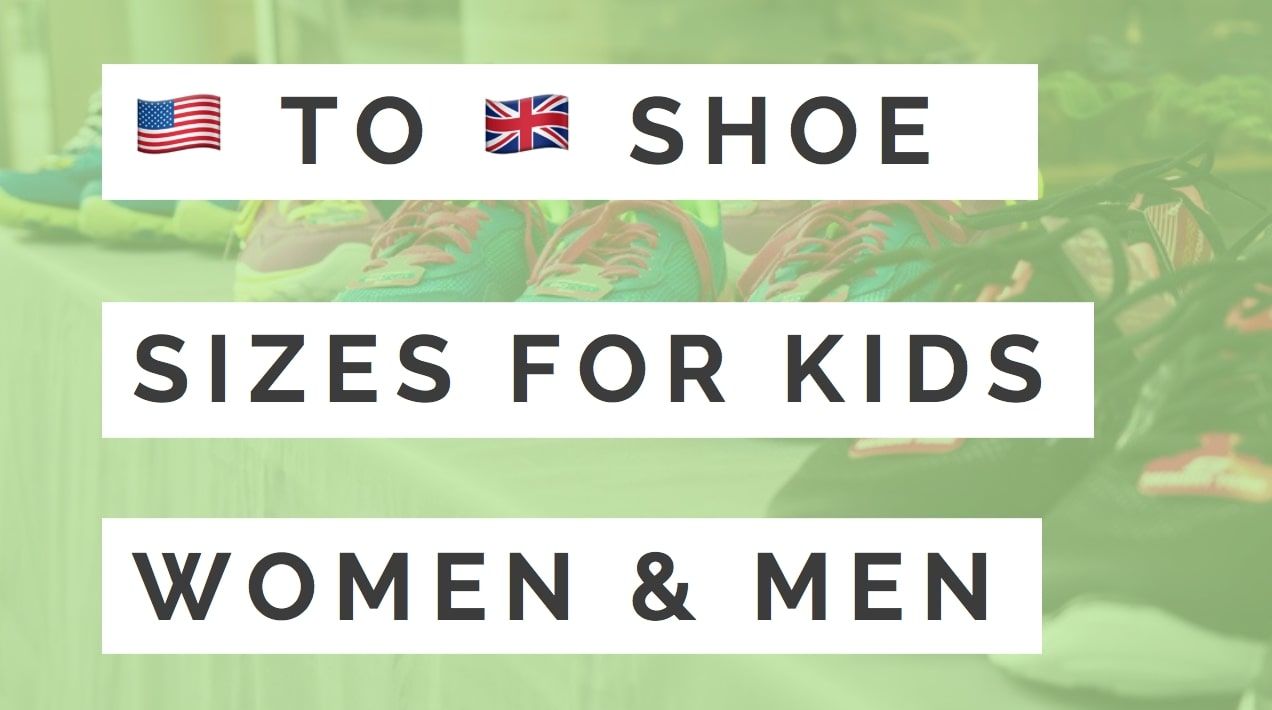 shoe size chart kids to women