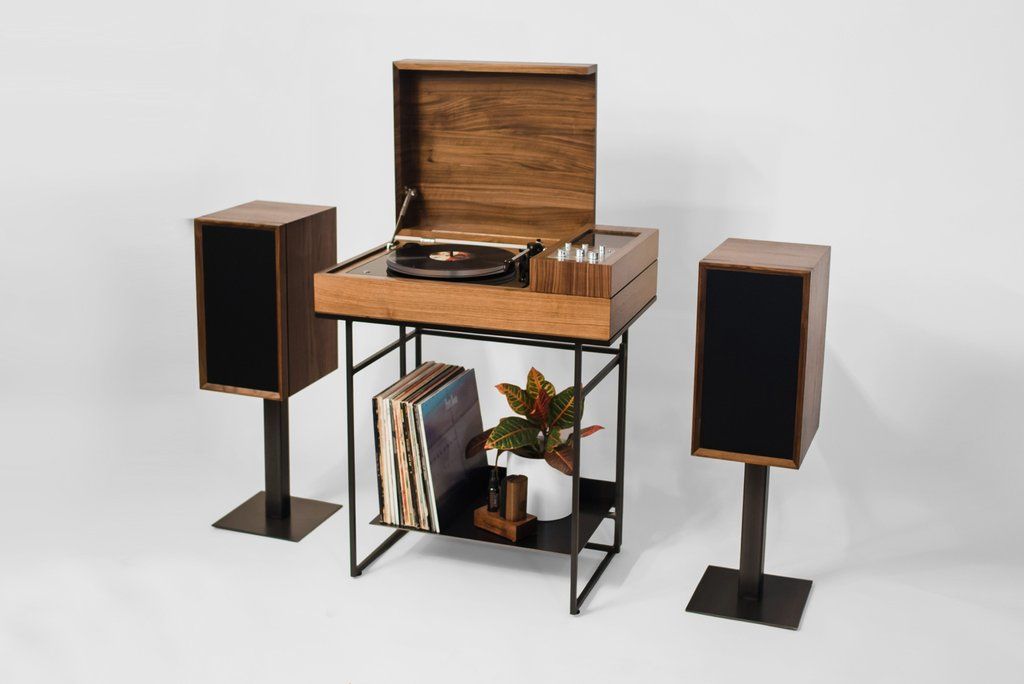 vinyl record player with stand