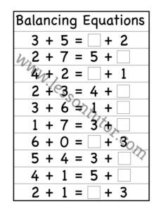 balancing equations worksheet second grade 2 lesson tutor