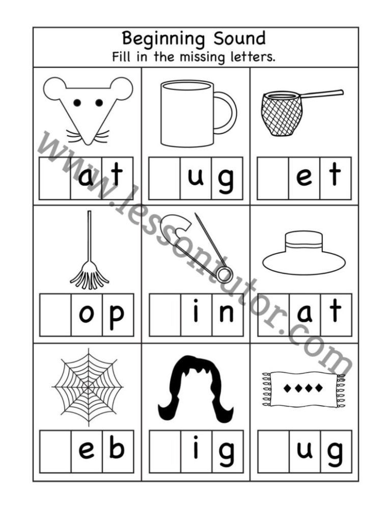 Beginning Sound Worksheet