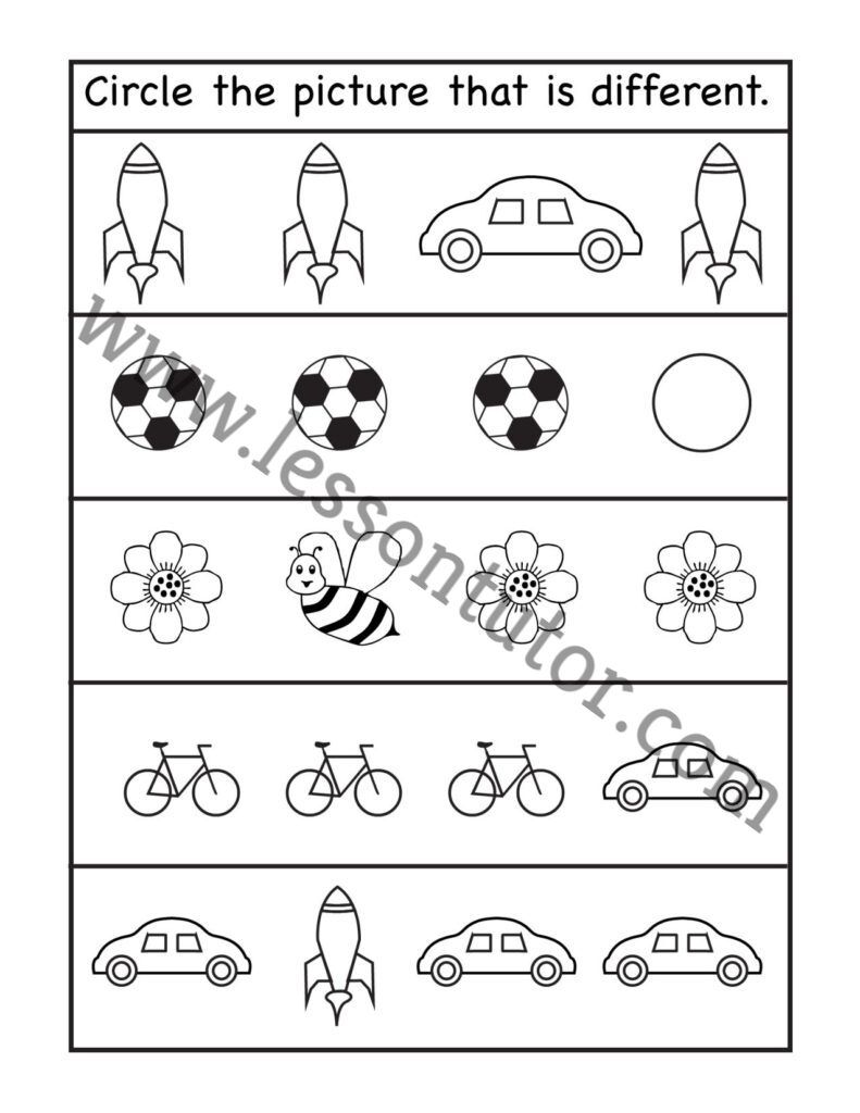 Spot the difference Worksheets- Page 5 of 5 - Lesson Tutor