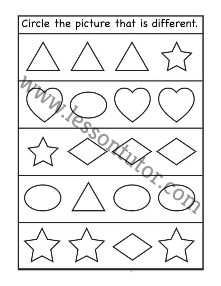 Spot the difference Worksheets- Page 5 of 5 - Lesson Tutor