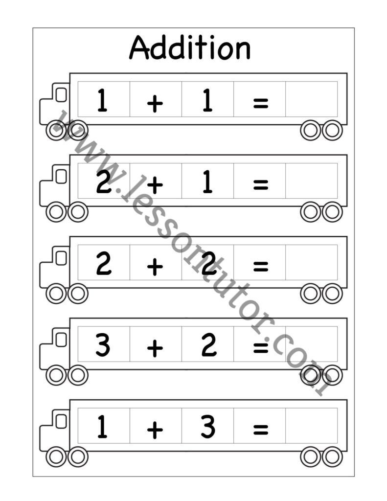 Kindergarten Addition Worksheets Kindergarten 2 - Lesson Tutor