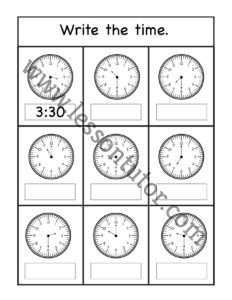 Telling the Time Worksheets First Grade - 2 - Lesson Tutor