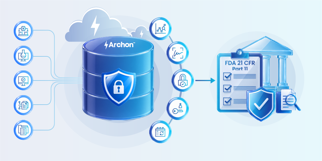 Archon archive platform supporting FDA 21 CFR Part 11 compliance for regulated records.