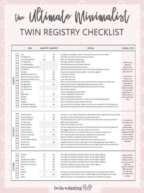 The Ultimate Minimalist Twin Baby Registry Checklist