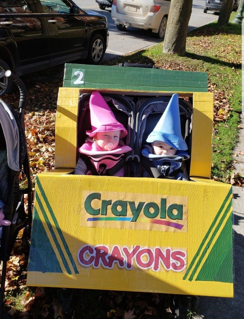 unique twin costume ideas: crayon costume - Twin Winning