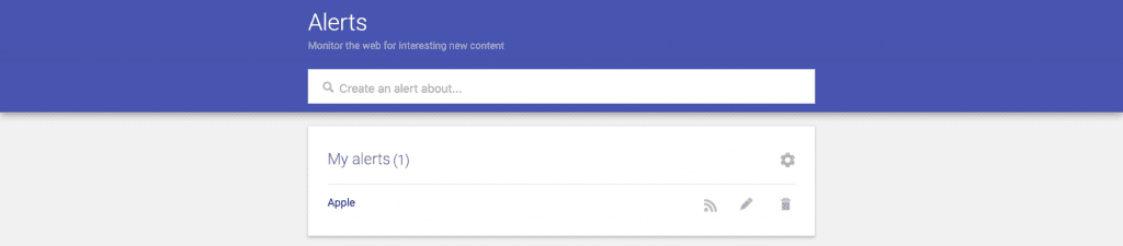 Google Alerts Interface