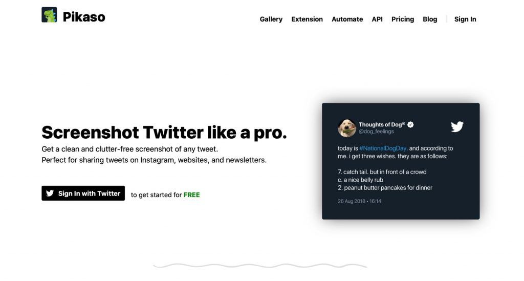 Pikaso screenshot tool as a SnapBird Alternative