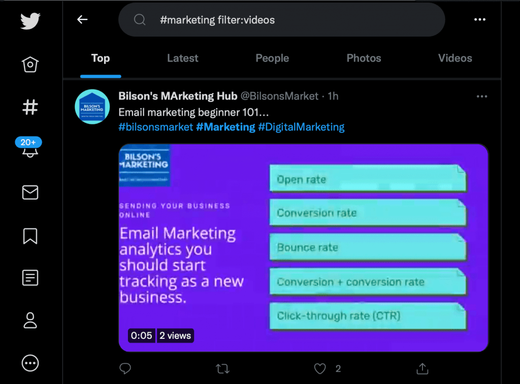 Search Tweets by Hashtag and keywords