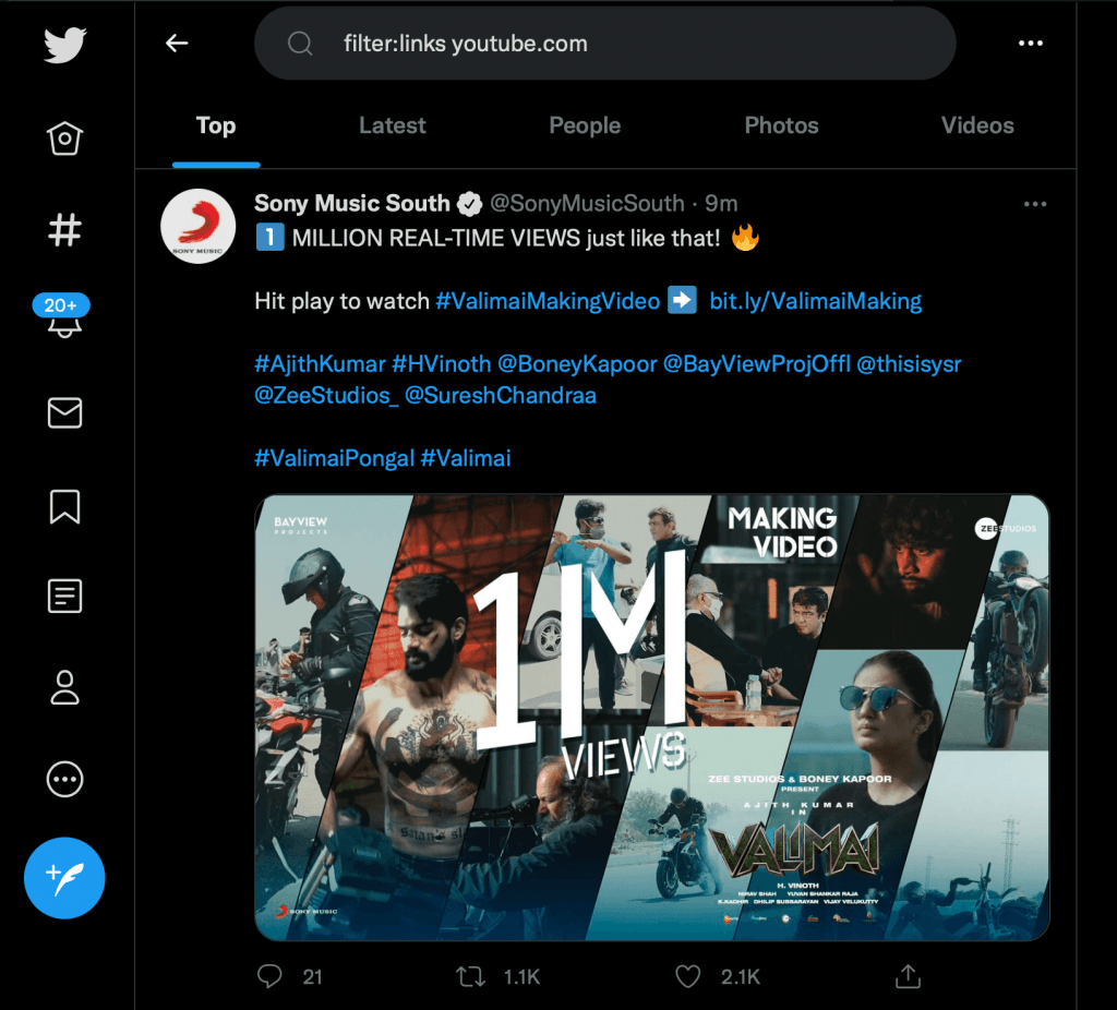 Search Tweets with Videos