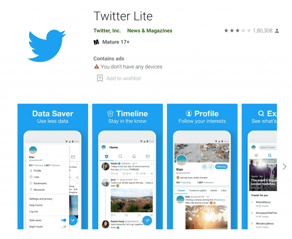 Twitter Lite App Download